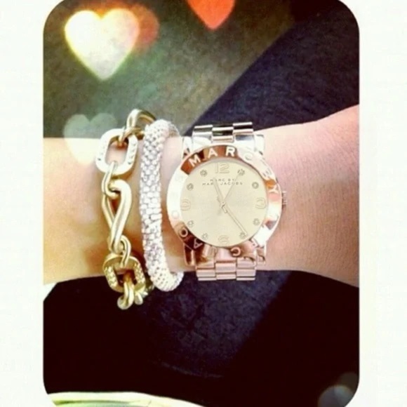 MARC JACOBS • Gold Amy Dexter Glitz Watch New Battery Ready to Wear - Picture 7 of 8